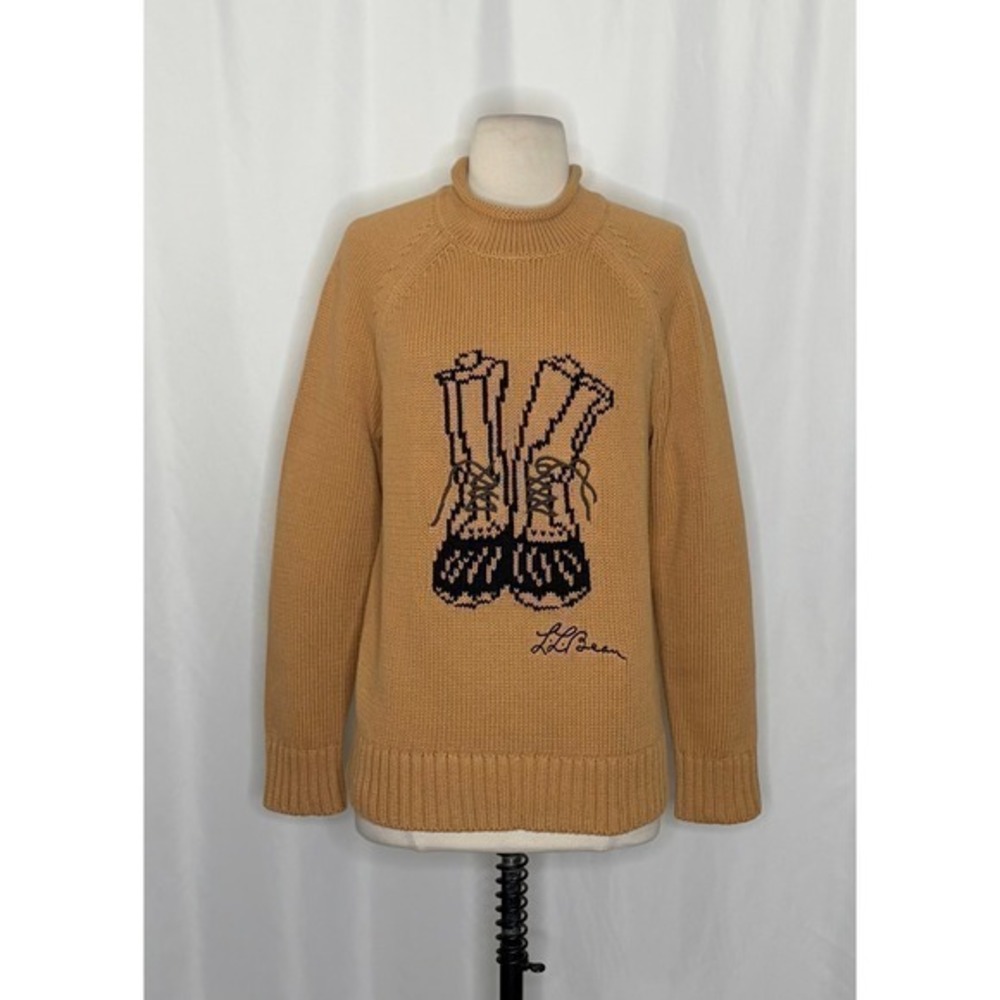 NWT!! FREE PEOPLE x L.L. BEAN Cotton Rollneck Sweater Hiking Boots Large - Picture 3 of 14
